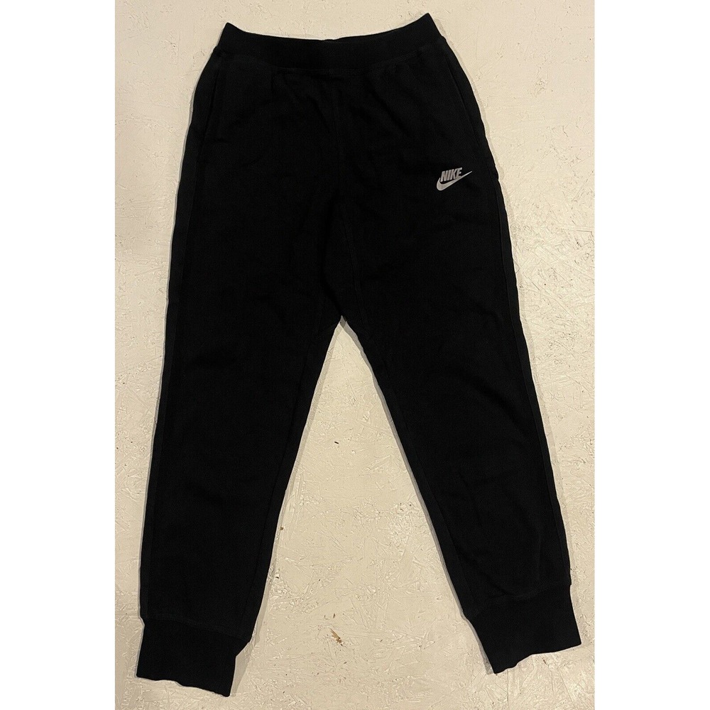 Nike Boys‎ Therma Fit Jogger Fleece Pant L Flash Reflective Black Silver Cuffed